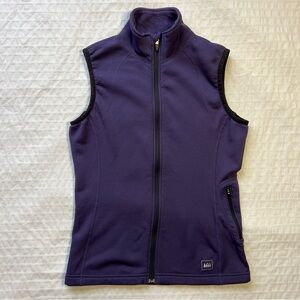 REI Polartec Power Stretch Purple Fleece Zip Up Vest, M